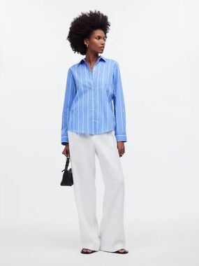 Madewell Relaxed Button-Front Shirt in Poplin
